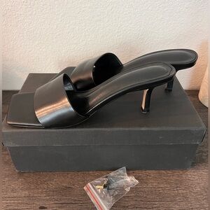Tony Bianco Black Heeled Mules